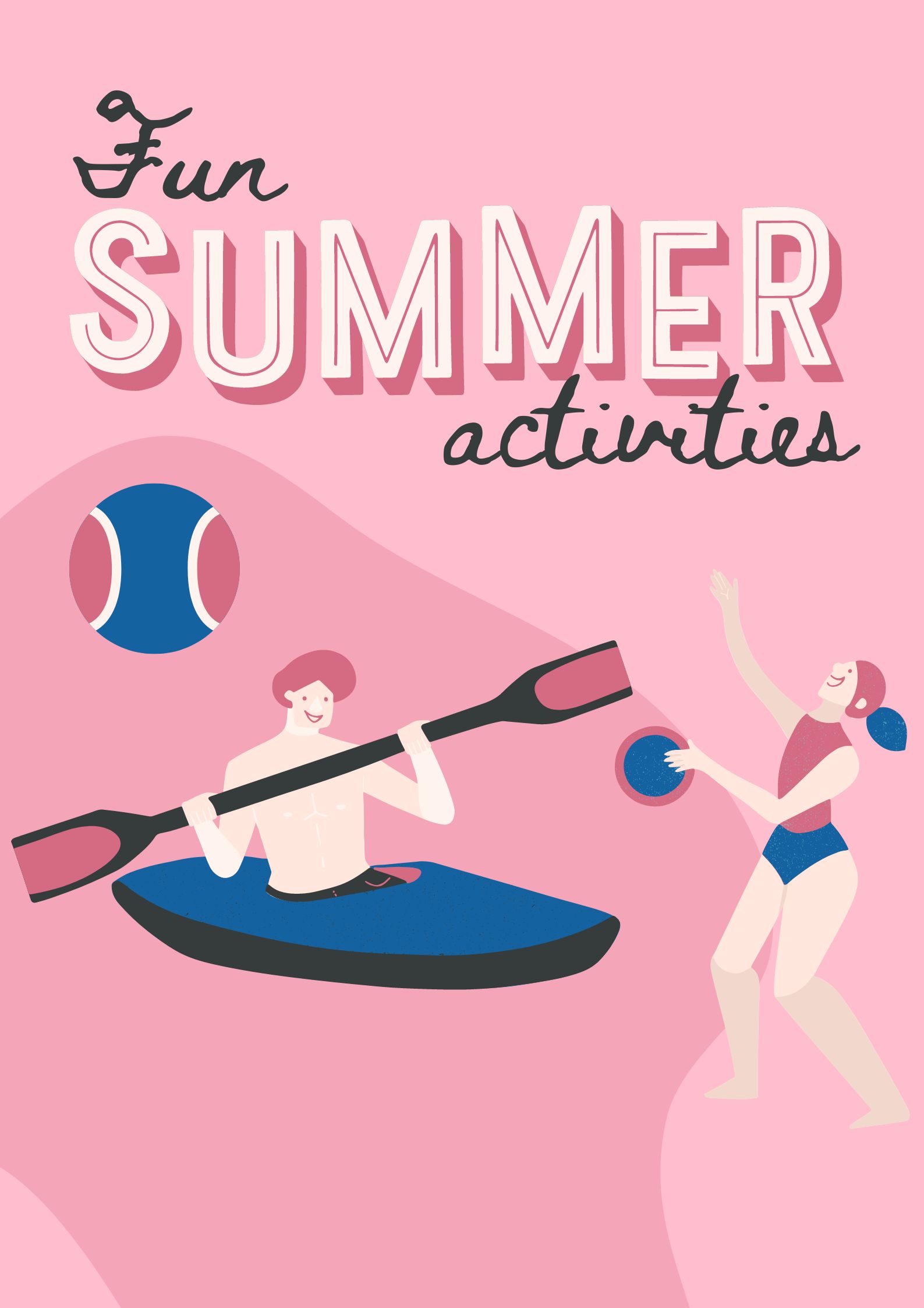 Kids and Adults Summer Sport Activities Poster